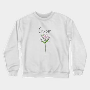 Cancer zodiac sign horoscope flower art Crewneck Sweatshirt